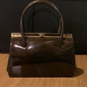 Vintage Elegant Brown Leather Handbag
